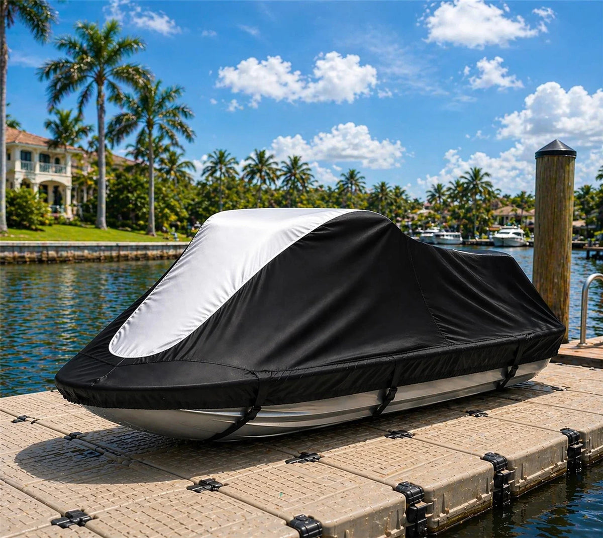 Jet Ski Cover for Sea Doo GTI 130 (2008–2010) Black-Grey
