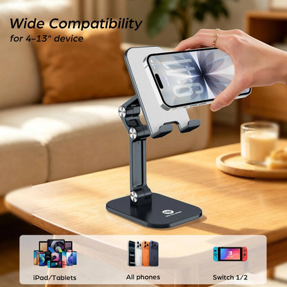 Adjustable Phone Holder Stand for Desk and Tablet Mount (413 Inch) Black
