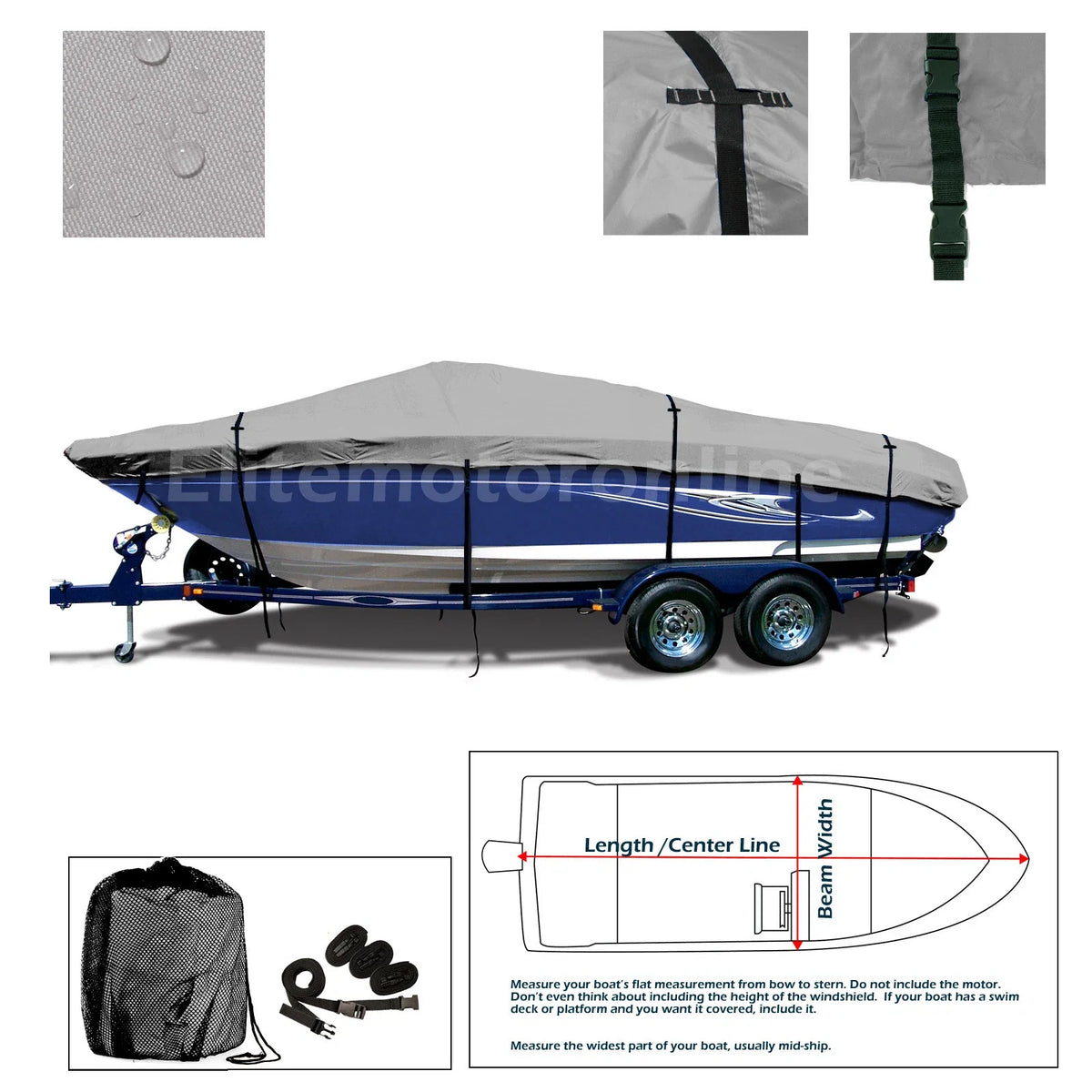 Alumaweld Talon 17 Trailerable Fishing Boat Storage Cover (Heavy Duty, Waterproof)
