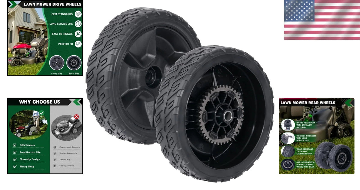 2X 8" Rear Drive Wheels Kit for Honda Lawn Mowers