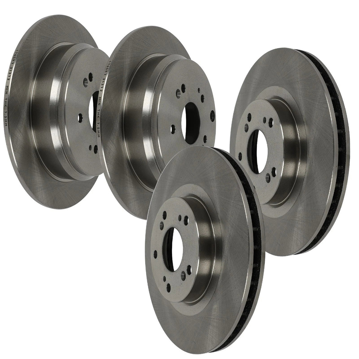 Set of 4 Vented Brake Disc Rotors for Honda CR-V (2005–2006)