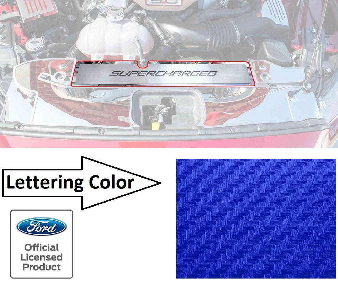 Radiator Cover Trim Plate Blue Carbon Fiber for 2015-2017 Ford Mustang GT