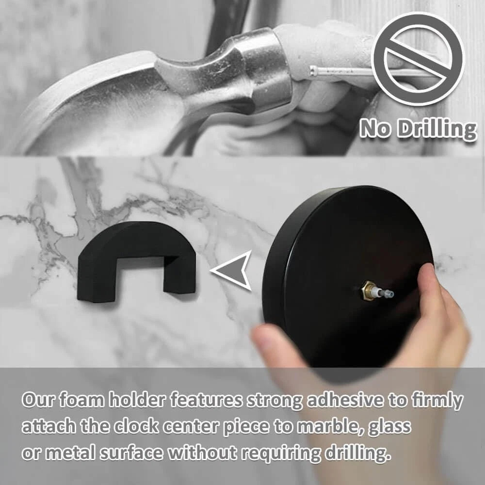Large 3D Frameless DIY Wall Clock with Mirror Numbers