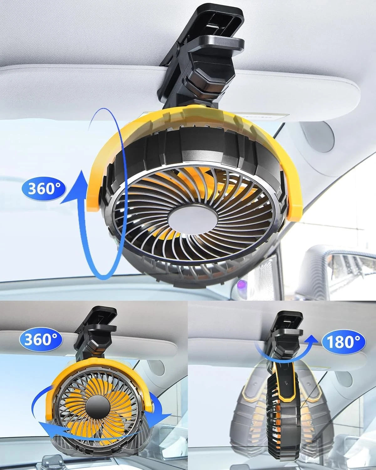 Portable Clip-On Car Fan for C (Battery Powered)