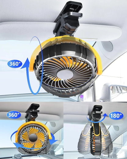Portable Clip-On Car Fan for C (Battery Powered)