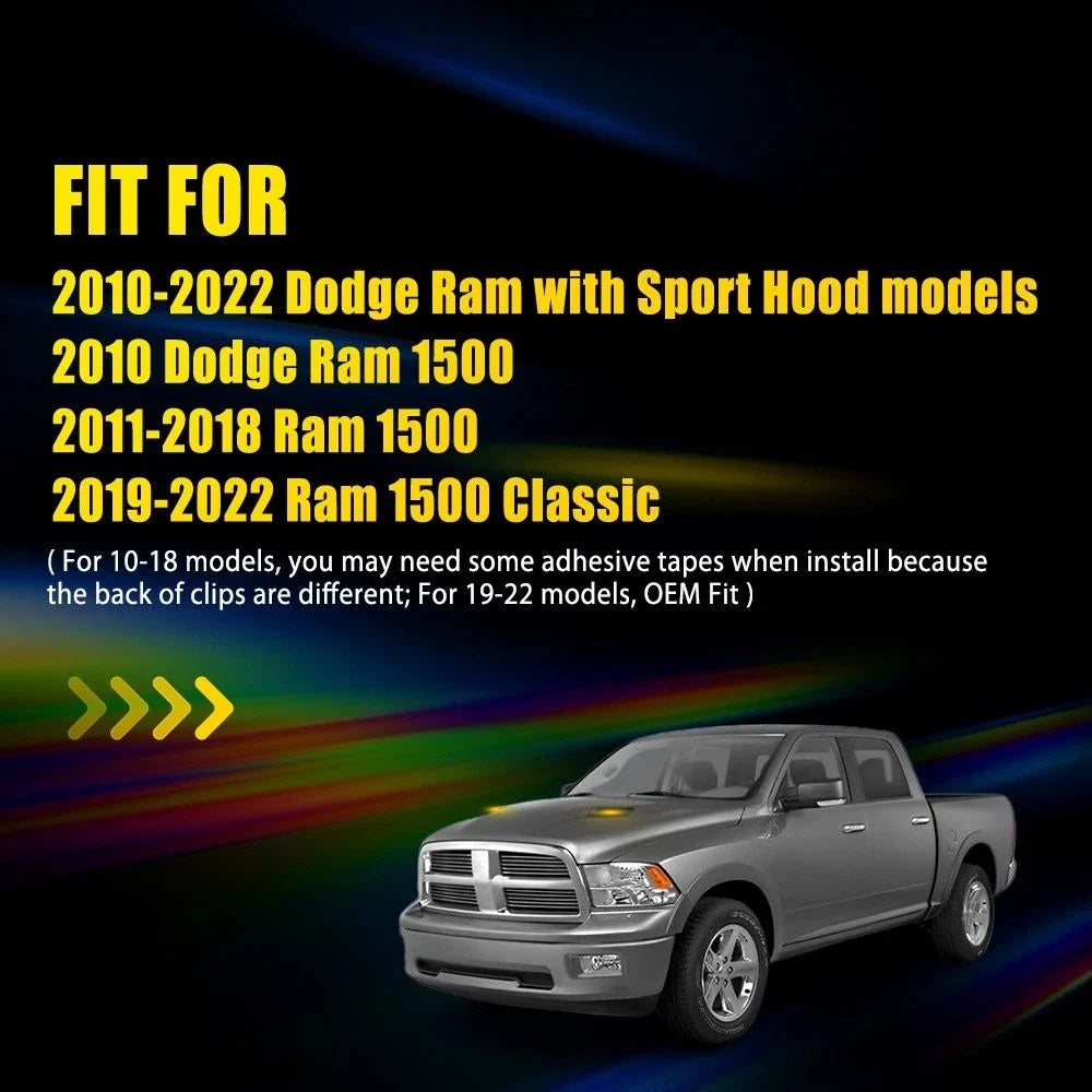 Dynamic Hood Bezel Driving Lights for Dodge Ram 1500 Classic (2010–2022) 68324990AA EV