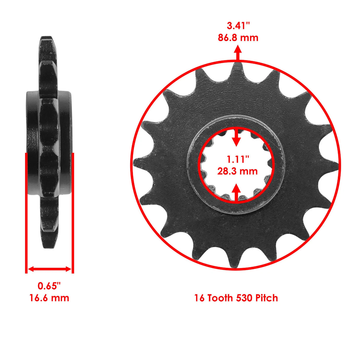 Red O-Ring Drive Chain and Sprockets Kit for Honda RVT1000R (2000–2006) EG1869FS120XO
