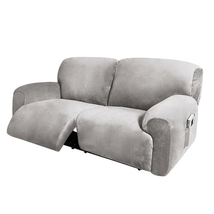 Reclining 2 Seater Sofa Extra Wide 75" - 100" Light Grey