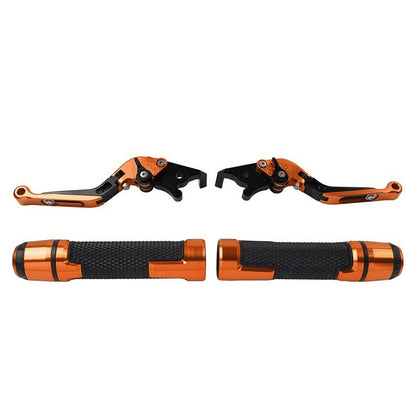 Set of 2 Orange Extendable Brake Clutch Levers for Yamaha TMAX 500/530