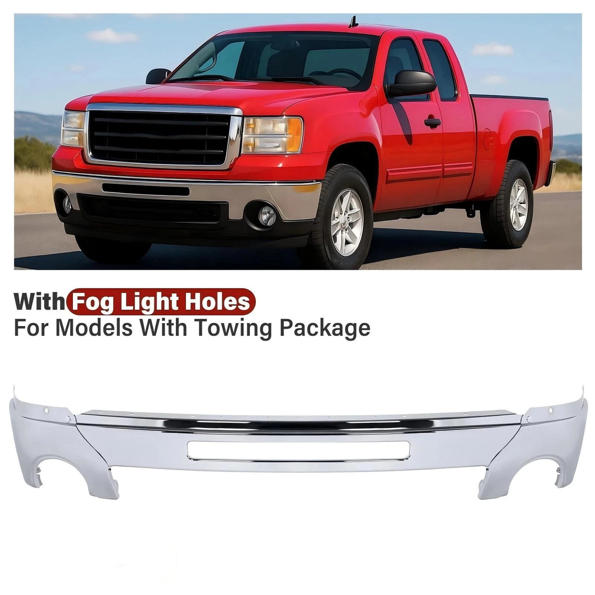 Front Bumper Face Bar for GMC Sierra 1500 (2007–2013) CON-A000077, GM1002834