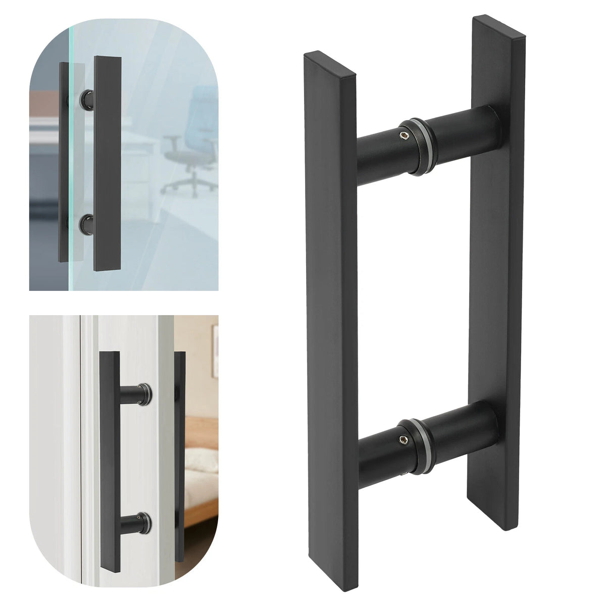 Double Sided Stainless Steel Door Handle for Commercial H Shape Door Pull