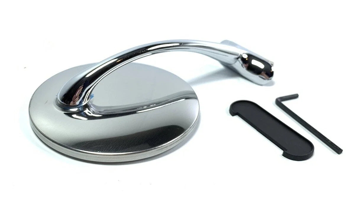 Universal Round Stainless Steel Long Arm Peep Mirror for Ford Chevy Dodge (1990–2025)