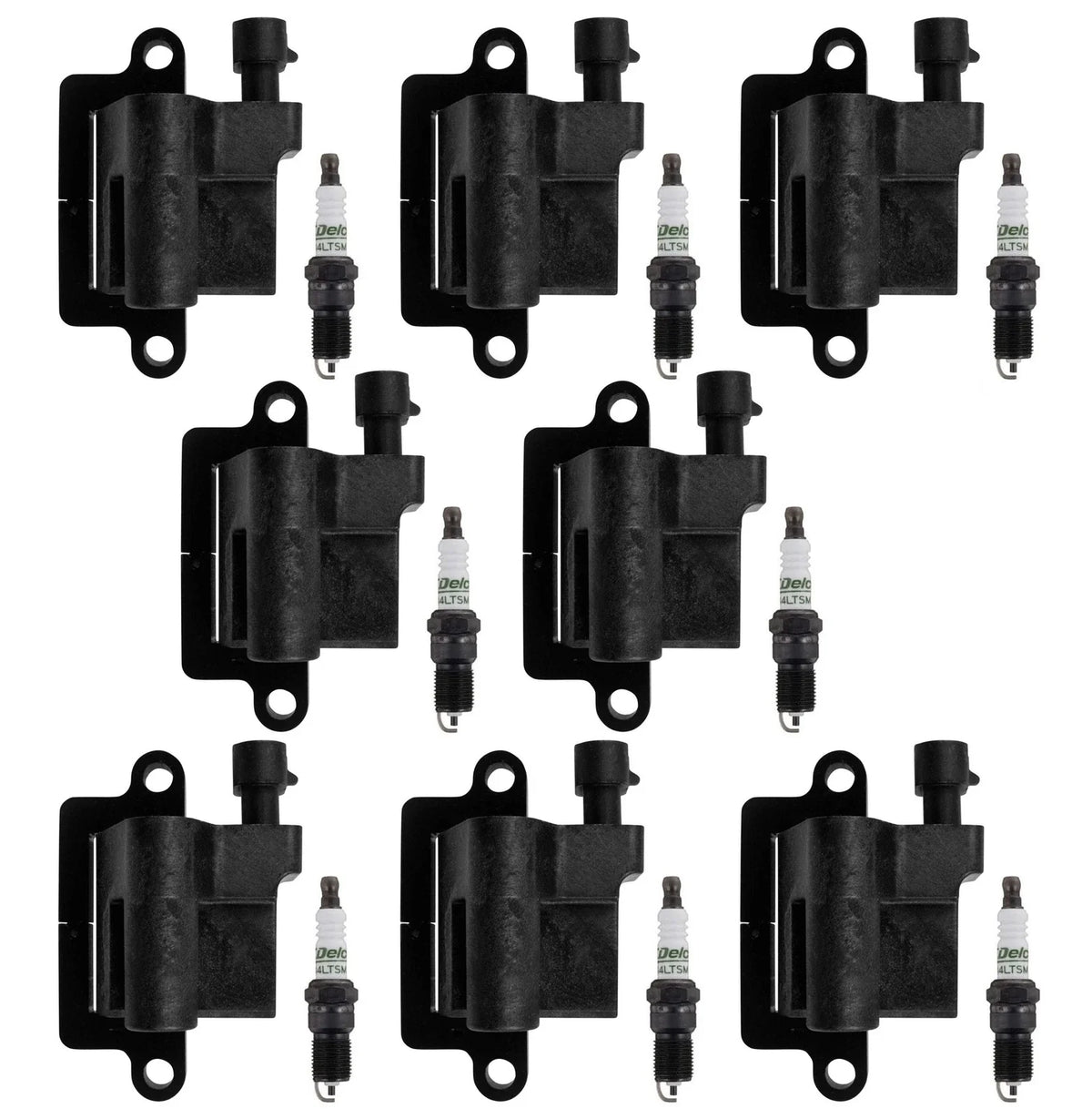 Set of 8 Ignition Coils & 8 Spark Plugs for Cadillac Chevy GMC V8
