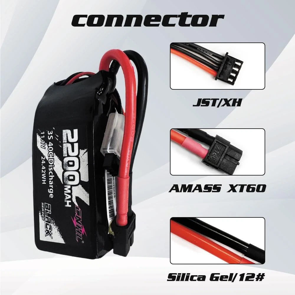 3S 2200mAh 40C Lipo Battery for Shorty RC Cars (11.1V) with XT60 Plug