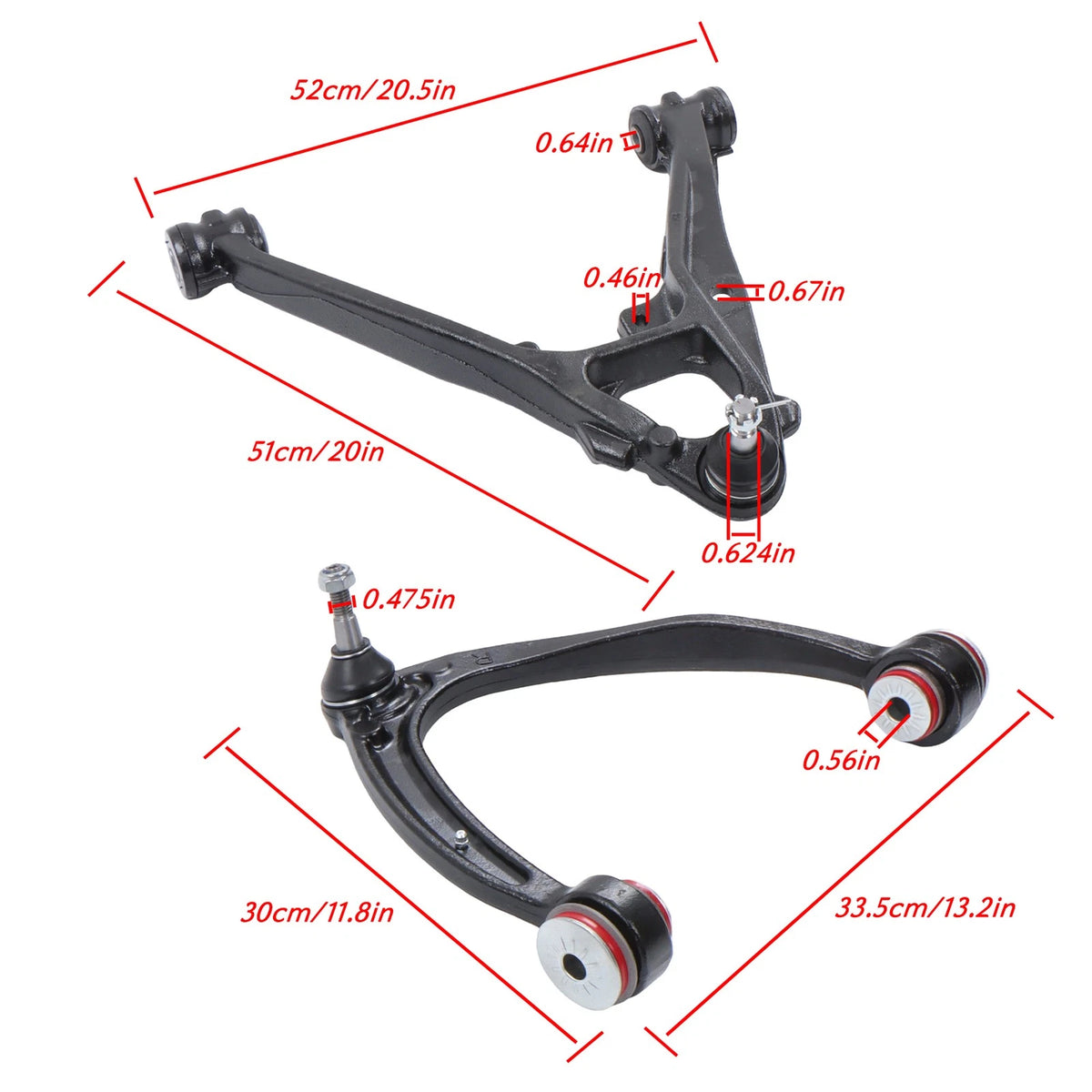 4X Front Upper Lower Control Arms for Chevy Silverado GMC Sierra 1500 (2007–2013) BCK106898K