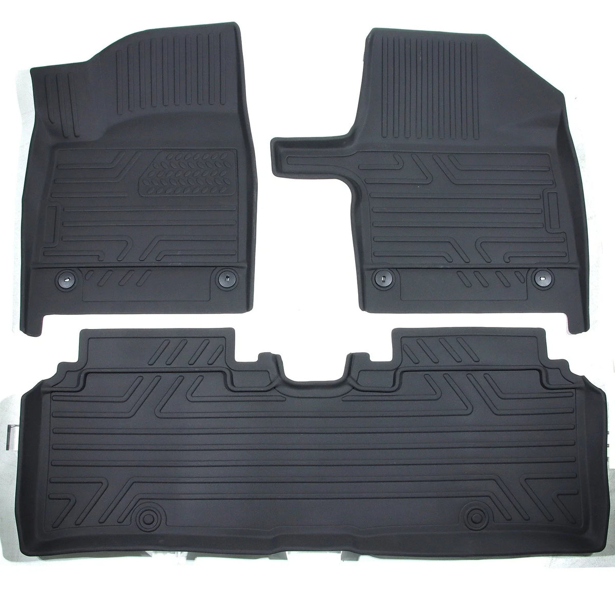 Set of 3 TPE Rubber All Weather Floor Mats for Kia EV6 (2022–2025)