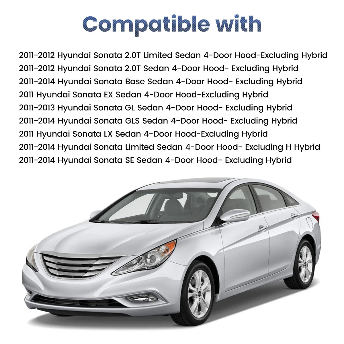 2 Hood Gas Lift Supports for Hyundai Sonata (2011–2014)