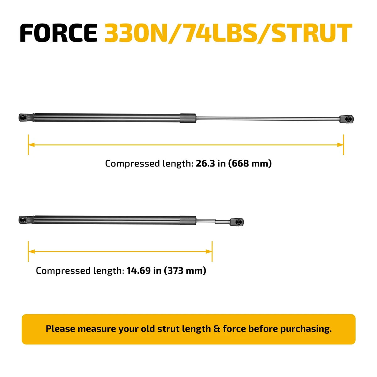 Gas Strut Support for Cabinet Lid Door Outdoor Bench (26")