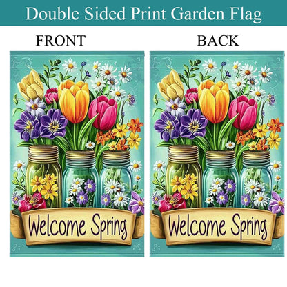 Floral Garden Flag 12x18 Inch Double Sided Multicolor