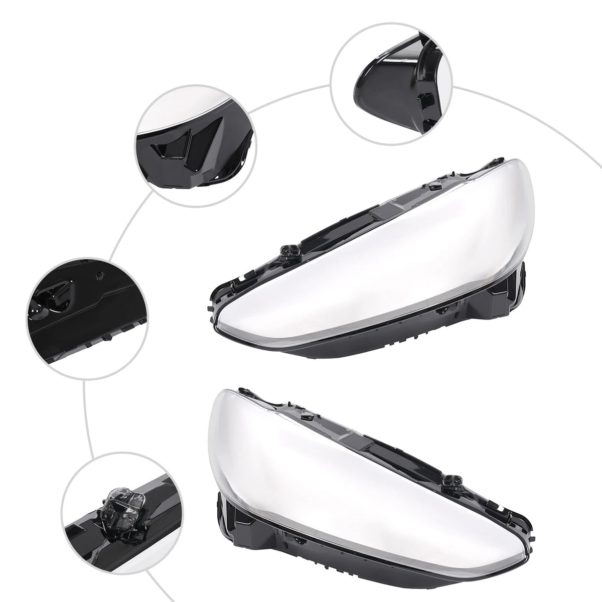 Set of 2 Headlight Clear Lens Covers for BMW 4-Series M4 i4 (2021–2024)