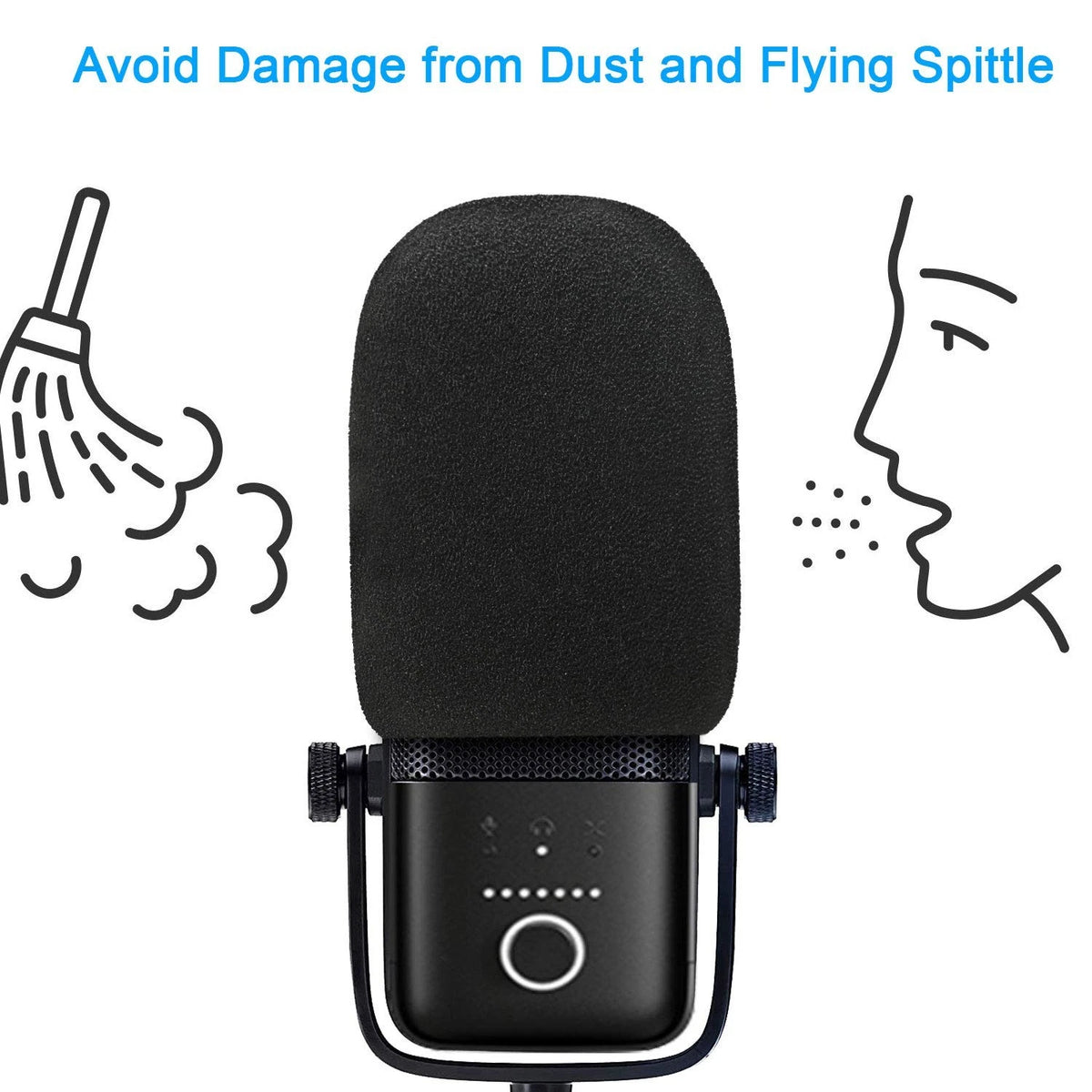 Wave 3 Pop Filter for Microphones (Professional Mic Windscreen Foam Cover)