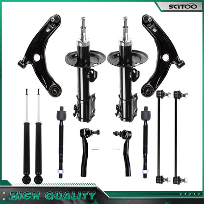 Set of 4 Struts Shocks Control Arm Tie Rod Sway Bar for Toyota Yaris (2007–2012)