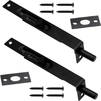 2Pcs 6 Inch French Door Lock for Flush Mount (Style A) - Black