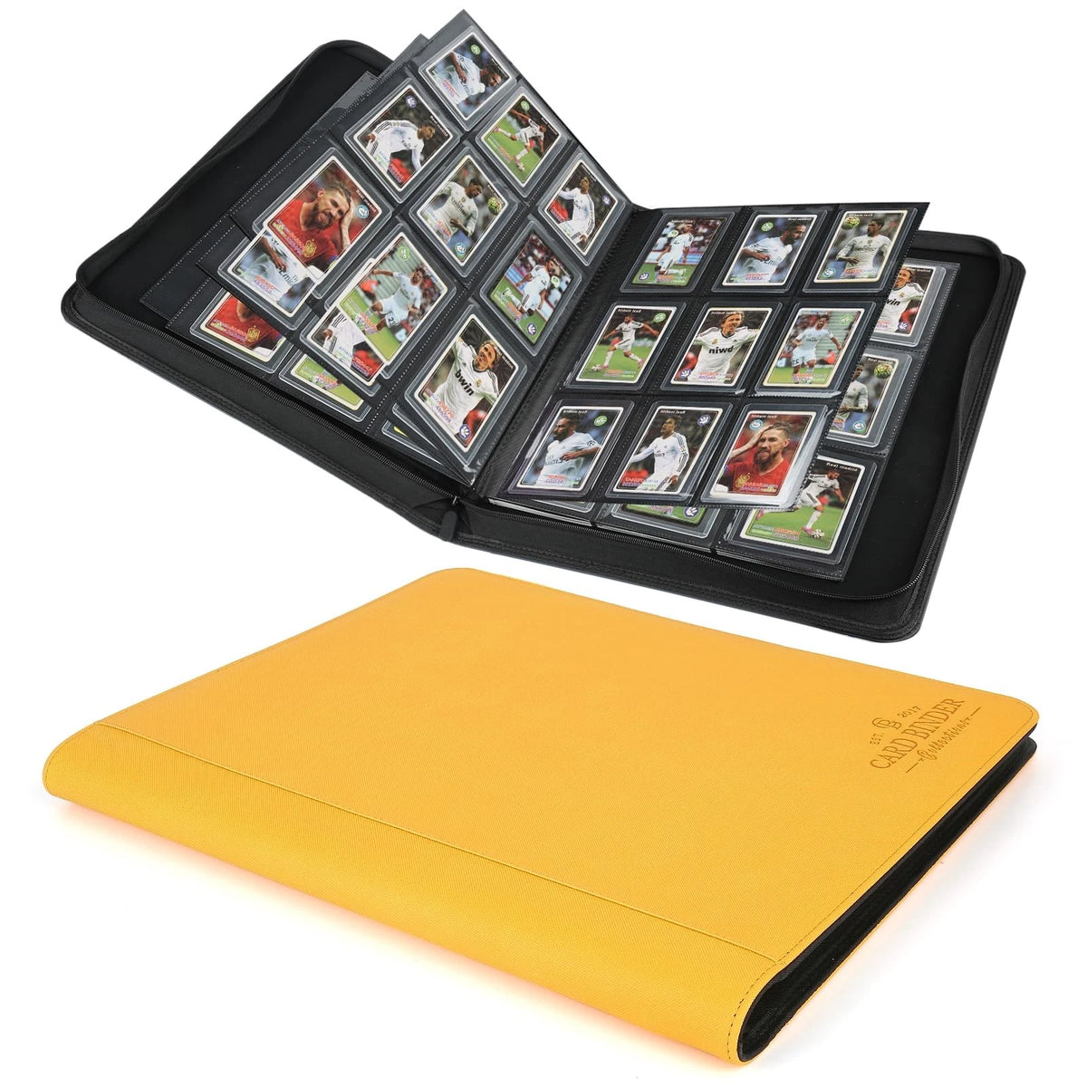 9 Pocket Card Binder Sleeves Holder for 288 Cards - Yellow