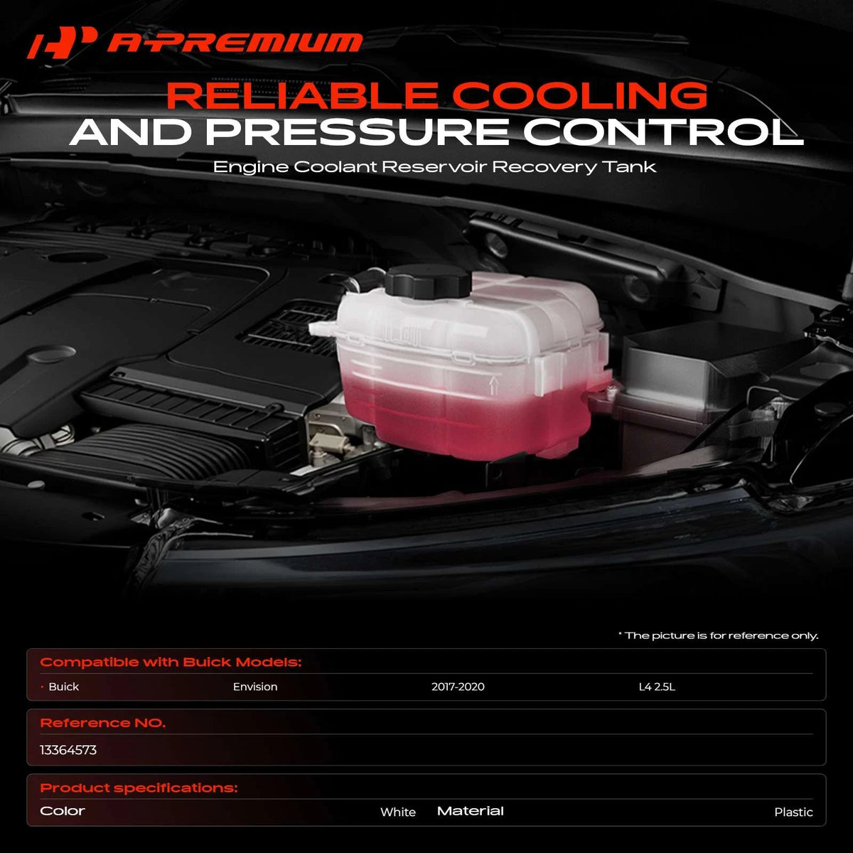 A-Premium Engine Coolant Expansion Tank w/ Cap for Buick Envision (2017–2020) 13364573