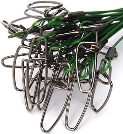 10pcs Fishing Leaders for Salt & Freshwater (150LB Black Stainless Steel)
