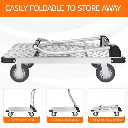 Heavy Duty Folding Dolly Cart Hand Truck 2000 lb Utility Trolley