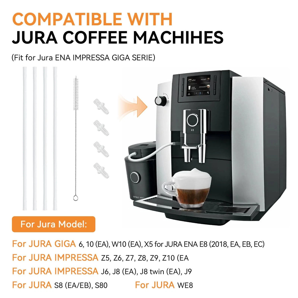 Milk Tube Hose Set for Jura HP3 (One-Sized, Natural Color)