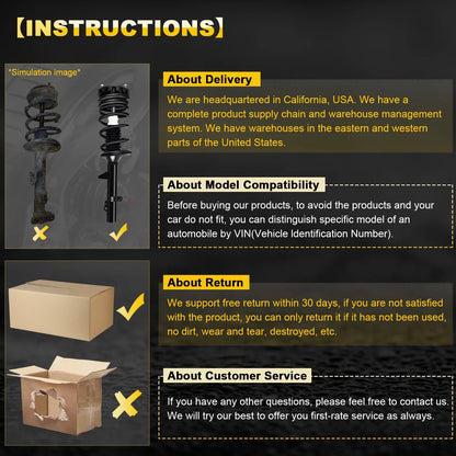 Set of 4 Complete Struts and Shocks for Hyundai Santa Fe (2007–2009)