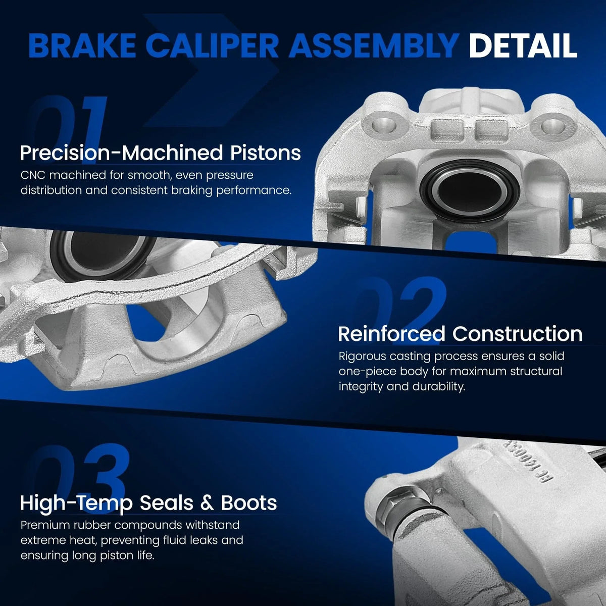 2X Rear Brake Calipers w/ Bracket for Chevy Trailblazer, GMC Envoy (2002–2009)