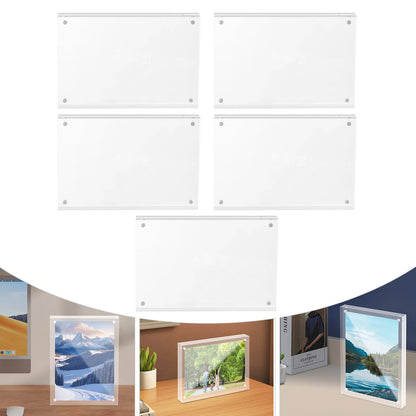 Set of 5 Clear Acrylic Picture Frames for Home and Office (No Part Numbers)