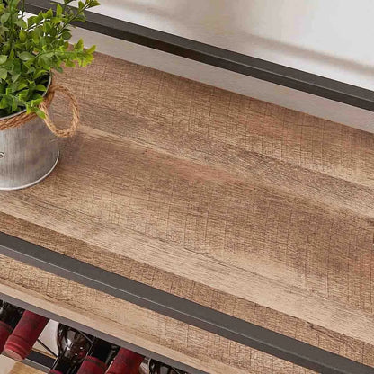 Bar Cart on Wheels with 3 Tier Wood Shelves for Home