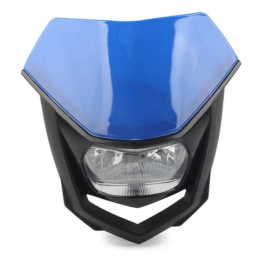 1 Pcs Blue Universal Headlight for Supermoto Dirt Bike (Universal Fit)
