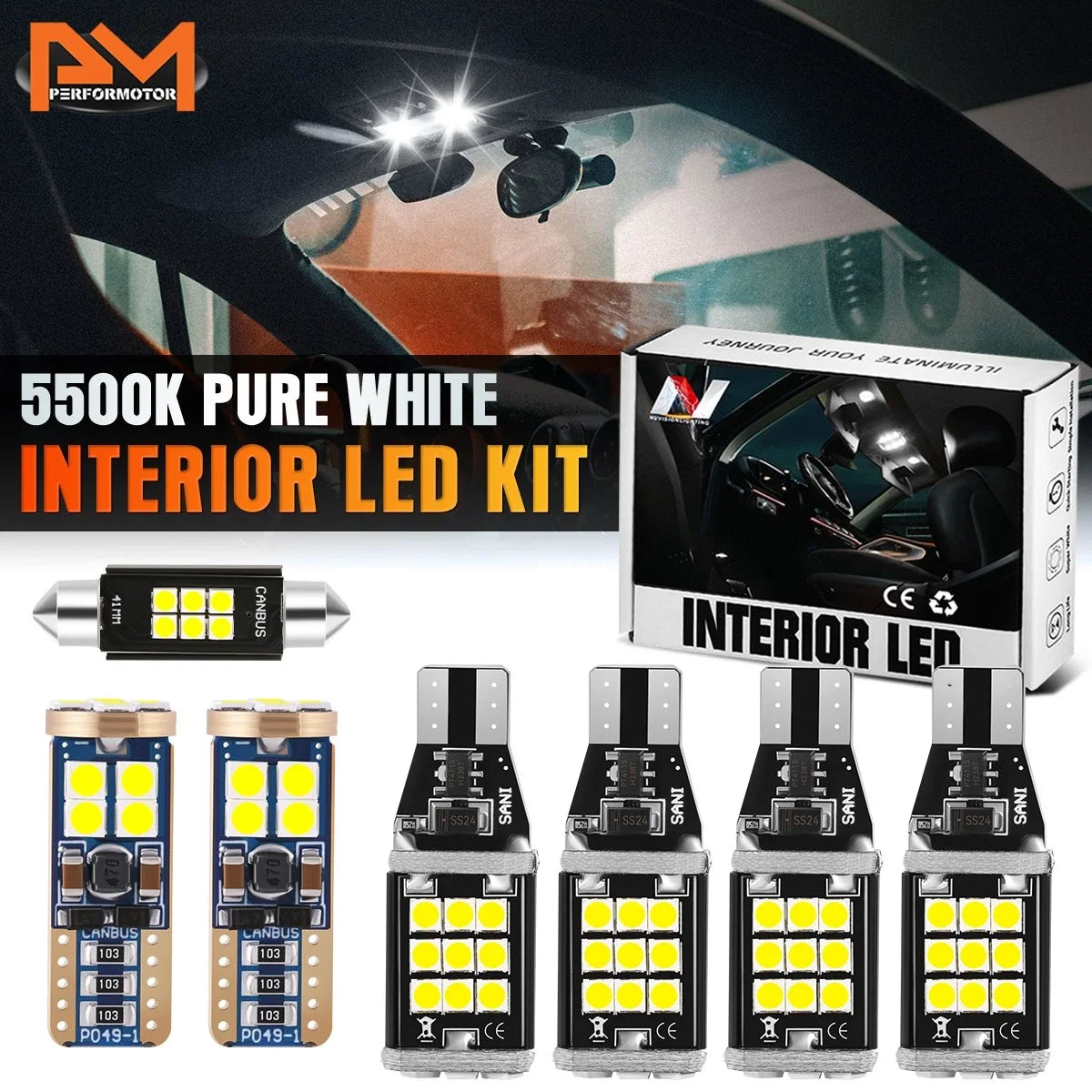 LED Dome License Plate Cargo Light Bulb Kit 7 Pcs for Ford F150 (2004–2008)