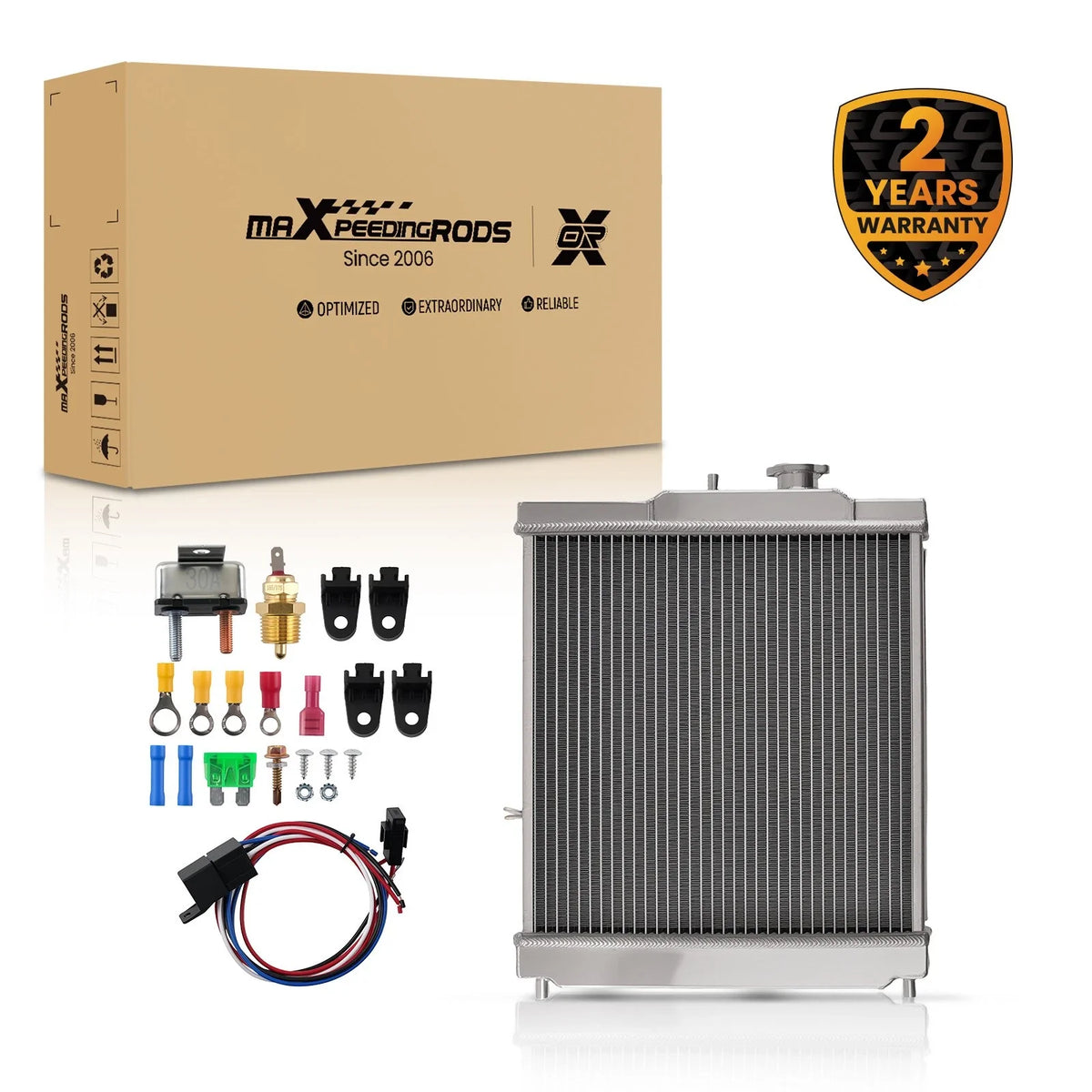 2 Row Aluminum Cooling Radiator Shroud Fan for Honda Del Sol (1993–1997) CC1290