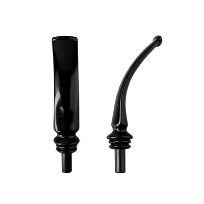 2X Bent Curved Pipe Stem Mouthpiece Replacement for Tobacco Pipe
