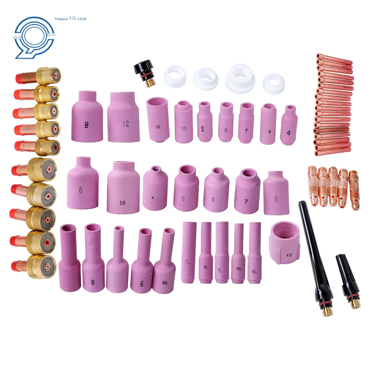 67pcs TIG Gas Lens Kit for QQ300 PTA DB SR WP17 18 26 Welding Torch