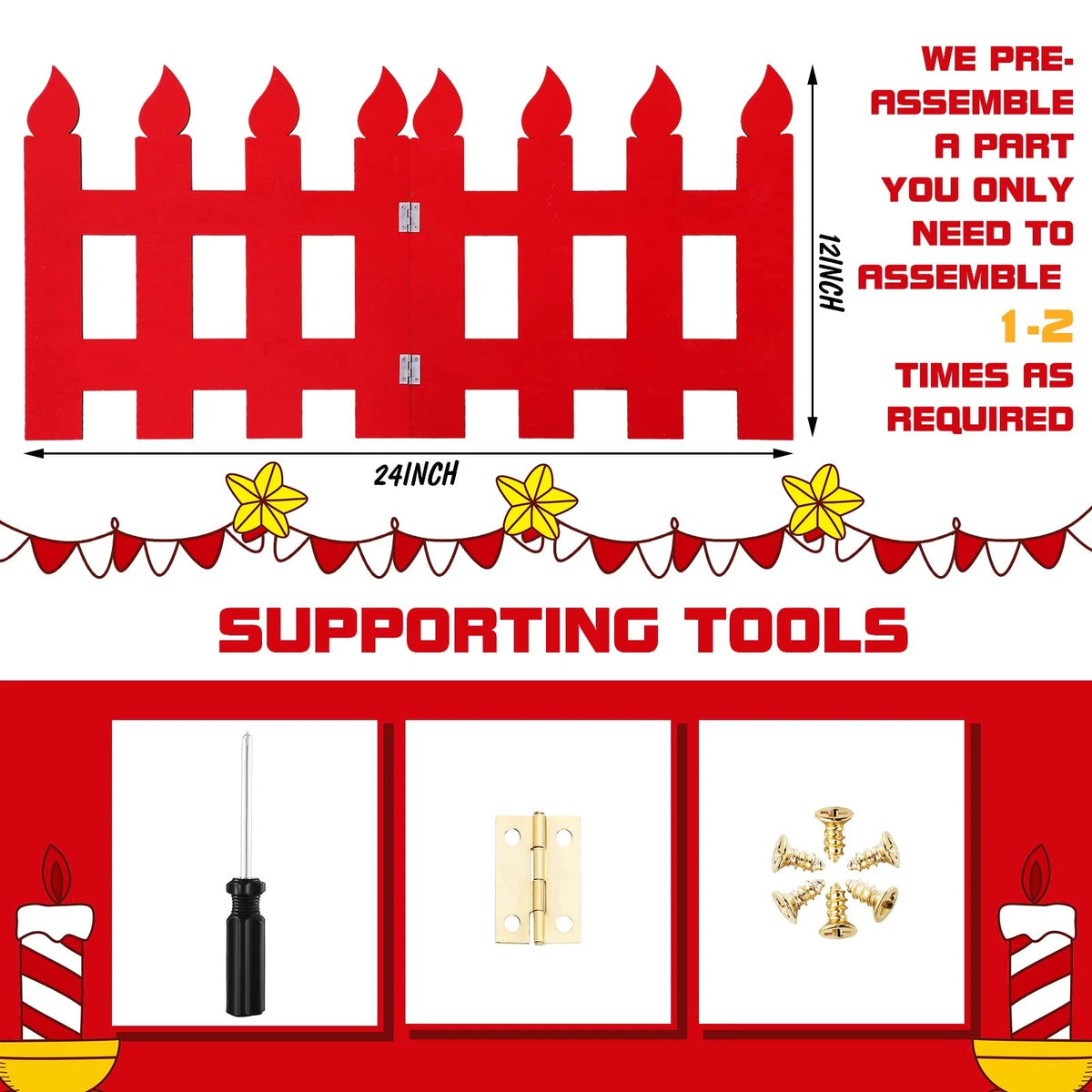 4 Pack 12 Inch Christmas Tree Fences for Pets Dog Safety Barrier