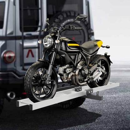 Hitch-mounted Carrier Motorcycle Bracket with Ramp for 500LBS Dirt Bike