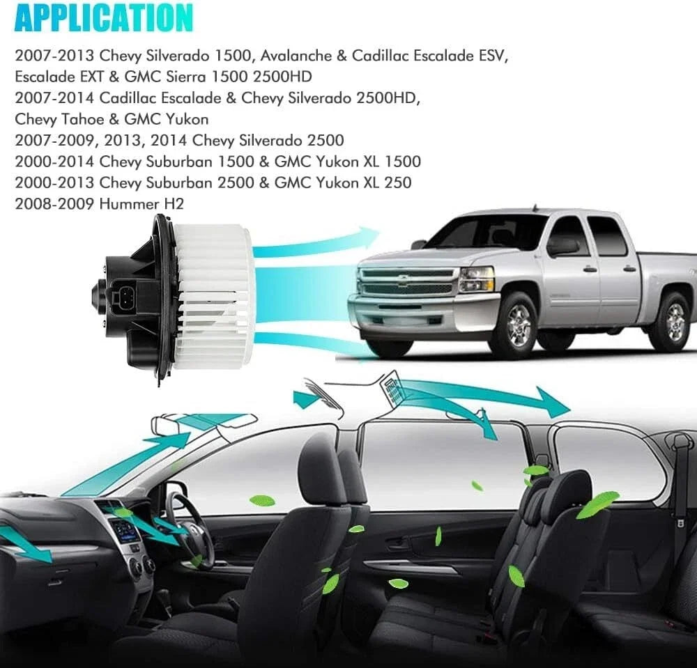 HVAC Blower Motor and Fan for Chevrolet Silverado 3500 Tahoe (2008–2010, 2013)