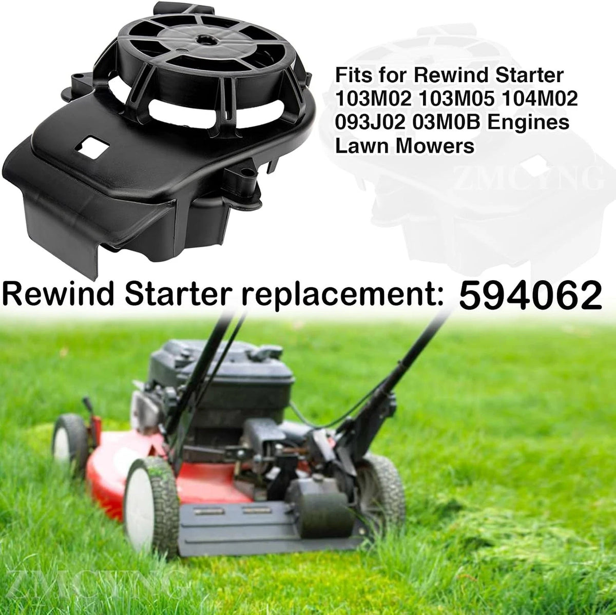 Recoil Starter Assembly for Lawnmowers (093J02, 103M02, 103M05)