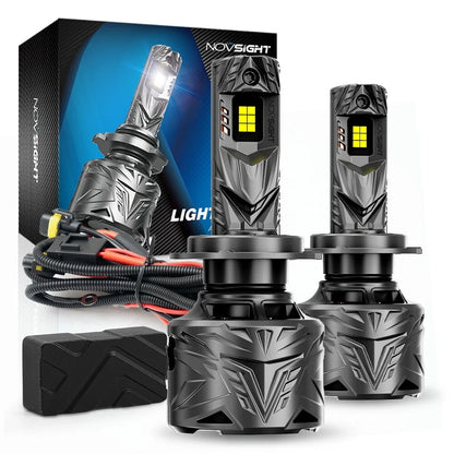 2X H7 LED Headlight Bulbs for NOVSIGHT (6000K, 60000LM)