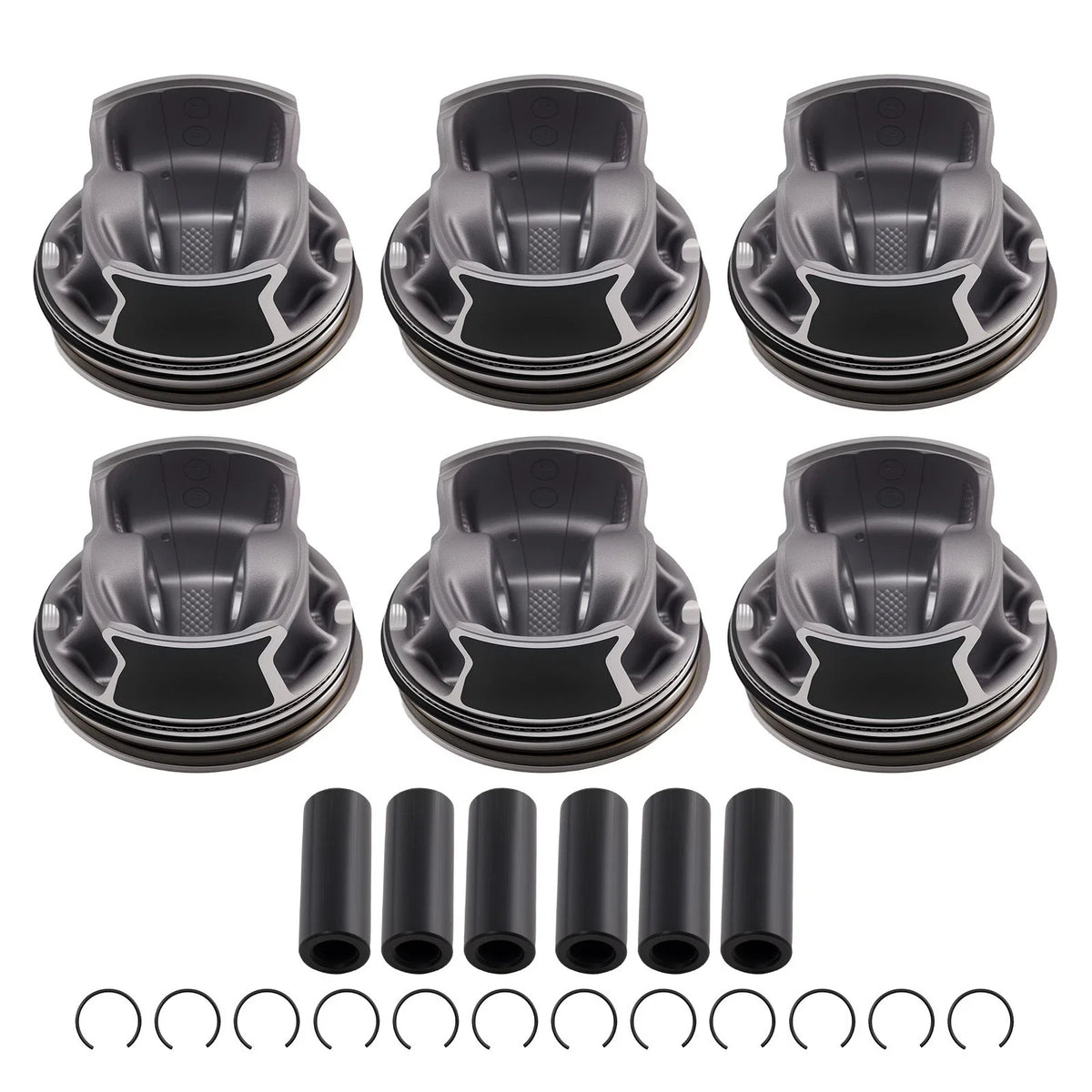 Set of 6 Pistons & Rings for VW Audi Porsche 3.0 TFSI EA839 (2017–2023)
