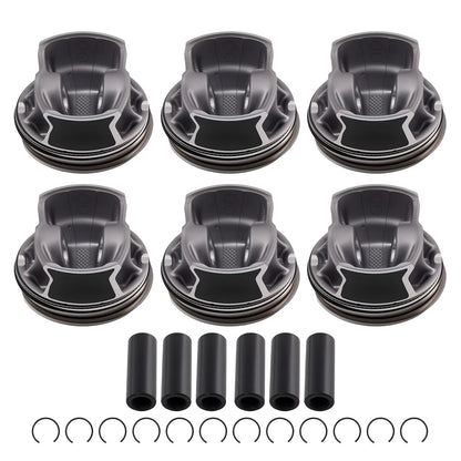 Set of 6 Pistons & Rings for VW Audi Porsche 3.0 TFSI EA839 (2017–2023)
