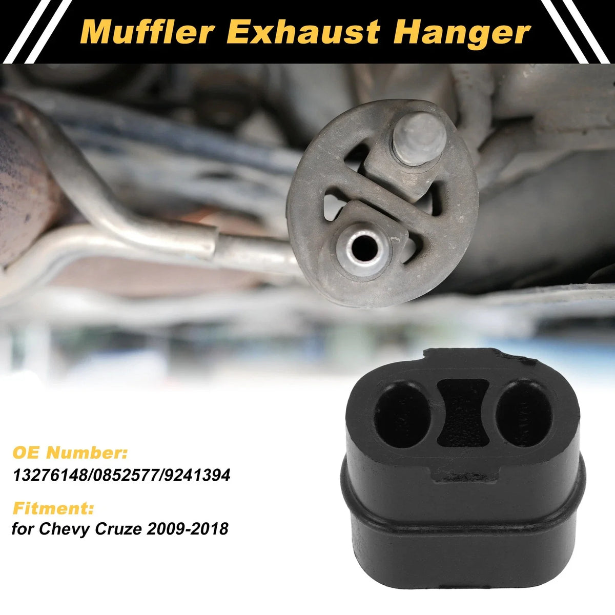 Muffler Exhaust Hanger for Chevy Cruze (2009–2018) 13276148 Rubber Black