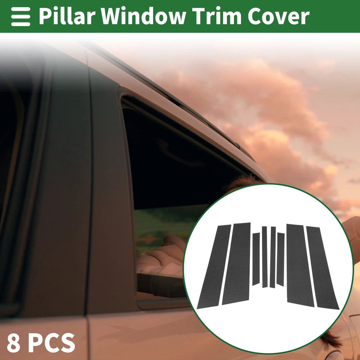 8 Pcs Door Pillar Window Trim for BMW X4 Carbon Fiber (2019-2024)